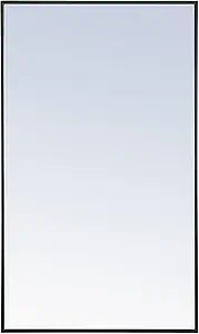 Elegant Decor Monet 40" x 24" Rectangle Metal Frame Mirror in Black