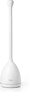 OXO Good Grips Toilet Plunger with Holder and Drip Tray - White