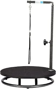 Pet Edge Master Equipment Round Pet Grooming Table Rotatable Black 18 Diameter Grooming Table Perfect for Small Dogs