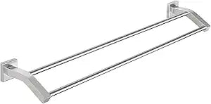 Alise Double Towel Bar, 28 Inch Towel Rack for Bathroom Wall Mounted, SUS304 Stainless Steel Bathroom Towel Holder Joining Process Towel Rail for Bathroom, Brushed Nickel