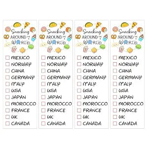 4 Pack Snacking Around the World Temporary Tattoo