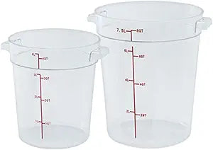 Winco Heavy-Duty Round Food Storage Container, 22 Quart, Translucent