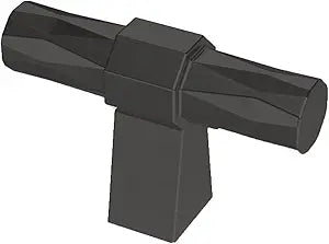 Alzassbg 10 Pack Matt Black Cabinet Knobs, 2 Inch(50mm) Cabinet Hardware T Bar Knurled Knobs for Cupboard and Drawers AL6201MB