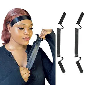 2Pcs Satin Ear Free Painless Wig Band For Lace Front Melting C Shaped