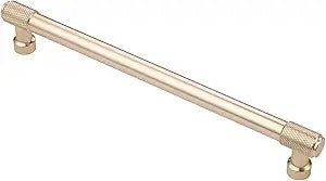 Alzassbg 10 Pack Gold Cabinet Pulls, 7-1/2 Inch(192mm) Hole Centers Knurled Kitchen Cabinet Handles for Cabinets and Drawers AL3017ABG