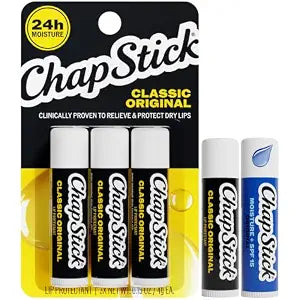 ChapStick Lip Balm Set, 4 Classic Original, 1 Moisture + SPF 15, 0.15 Oz Ea