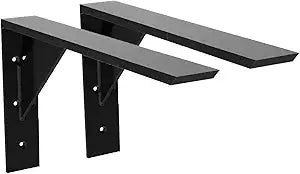 Heavy Duty Shelf Brackets 2 Pack 14" x 10" x 2 1/4" Steel Countertop Support Bracket L Brackets Mantel Bracket for Wood Granite Quartz Countertop