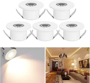 5pcs 1W 1 Inch Recessed LED Lights Mini Recessed LED Lights AC 110V
