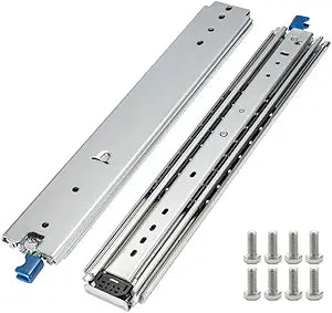 1 Pair of 40 Inch Heavy Duty Drawer Slides 500LB Full Extension Side Mount Ball Bearing Drawer Rails