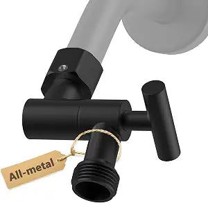 YDmeet All Metal Shower Head Adapter, 360 Adjustable Shower Head Extension Arm Connector for Shower Heads- matte blakc