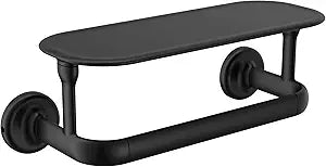Delta Bonacci 8 in. Wall Mount Towel Bar with Shelf, Bathroom Accessory, Matte Black 74508-BL