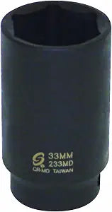 Sunex Tools 233MD 1/2-Inch Drive 33mm Deep Impact Socket, Forged from Chrome Molybdenum Alloy Steel