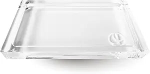 L'AVANT Collective Decorative Lucite Tray Medium | Clear Acrylic Vanity Tray for Bathroom & Kitchen, Minimalist Sink-Side Organizer | Holds 2 Bottles | 7.5 x 4 x 1 in
