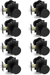 Probrico Black Door Knobs Interior, Bathroom/Bedroom Door Locks, Privacy Door Knobs with Lock, Keyless Door Locksets, 8 Pack