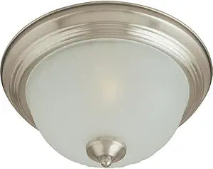 Maxim Lighting Essentials 2-Light Flush Mount | Satin Nickel Finish | Transitional Flush Mount | Ideal for Bedrooms, Hallways & Entryways | Dimmable | 5831FTSN