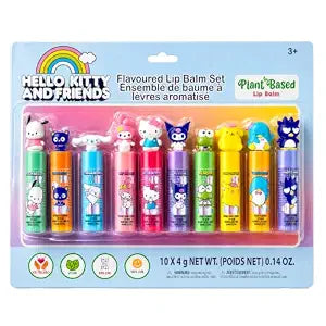 Hello Kitty Lip Balm Set, 10-Piece with 3D Character Caps, Ages 3+