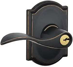 INGERSOLL-RAND F51 V Acc 716 CAM Keyed Metal Wave Shape Entry Lever Lockset, Aged Bronze