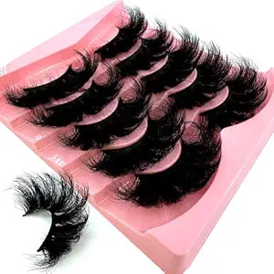 5 Pairs 25mm Faux Mink Lashes Bulk Fluffy Natural False Eyelashes Thick Dramatic Faux Mink Eyelashes Makeup tools Wholesale (5pairs-YA01)
