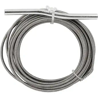 PlumbCraft 25 Ft Drain Auger, 1/4-Inch Steel, Hand-Cranked, Vinyl Grip