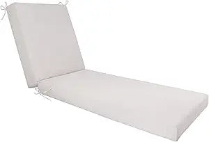 Outdoor Chaise Lounge Cushion- Waterproof & Fade Resistant Patio Lounger Cushions with Removable Cover for Pool, Deck, Lawn .70 x 22 x 4 Inch (Beige)