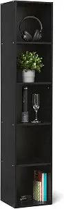 Amazon Basics 5-Cube Bookcase Compatible with Fabric Storage Cube Organizers, Black