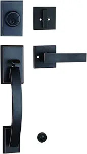 NEWBANG Solid Handleset for Front Door in Aged Bronze with Heavy Duty Door Lever NBHST201710B