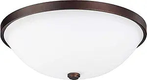 Capital Lighting 2323BB-SW Fifth Avenue Soft White Glass Flush Mount Ceiling Light, 2-Light 120 Total Watts, 5" H x 13" W, Burnished Bronze