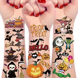 166Pcs Halloween Party Favors - Cute Halloween Tattoos���������Goodie Bag Stuffers, Halloween Decor Indoor, 4 Sheets Halloween Tattoos, Halloween Decorations G