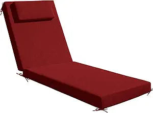Outdoor Lounge Chair mat, 72 inches x 21 inches, Waterproof Chaise Lounge Cushion with Anti-Loss Pillow, Fade-Resistant Patio mat, Suitable for Decks and Poolside (Burgundy)