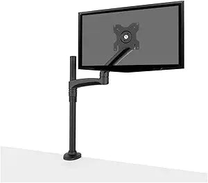 Kanto DM1000 Desktop Arm Monitor Mount for 13' to 27' Monitors | Clamp & Grommet Compatible | Fully Adjustable with Cable Management | Black