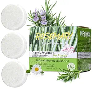 3 Pack Rosemary Hair Shampoo Bar, Deep Cleansing Scalp Solid Shampoo Bars, Natural Oil Control & Anti Hair Loss OrganicShampoo Soap, StrengthensHair, Bar Shampoo For ThinningHair for Women (Rosemary)