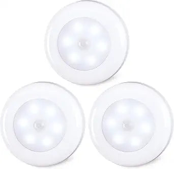 STAR-SPANGLED 2.8 LED Motion Sensor Light Indoor AAA Battery, 3 Pack White