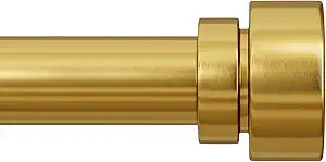 Oneach Heavy Duty Curtain Rods for Windows 66 to 120 Inch, 1 Inch Brass Gold Curtain Rod, Adjustable Length Rod with Metal Finials, Modern Decorative for Bedroom Kitchen Living Room