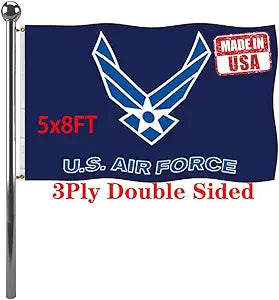 Jayus US Air Force Wing Military Flags 5x8 Outdoor Double Sided Heavy Duty United States Air Force Flag Banner with 3 Grommets