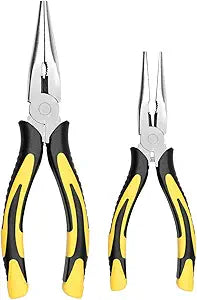 Long Needle Nose Pliers-6''&8'', with Wire Cutter, 2pcs