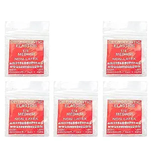 JMU Orthodontic Elastics 1/4 Medium, 500 Pack Dental Rubber Bands