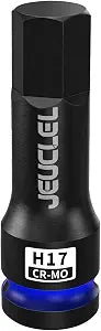17mm Hex Impact Bit Socket, H17 1/2" Drive Allen Socket, Cr-Mo