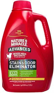 Natures Miracle Advanced Stain & Odor Eliminator, Severe Mess Enzymatic Formula For Tough Pet Messes, Sunny Lemon Scent, 1 Gallon
