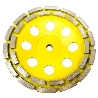 CWD205H Concrete Grinding Wheel 7 Inch Double Row Diamond Cup Grinding Grinder Wheels Disc for Concrete Masonry Stone Granite Grinding