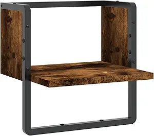 vidaXL Smoked Oak Floating Wall Shelf 11.8 X 9.8 in Stylish Mounted Storage for Living Rooms and Bathrooms Engineered Wood Display Space Saving Modern Design Hanging Unit Rack