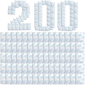 Threlaco 200 Pcs 20 Gram Silica Gel Packets Desiccant Packs for Storage Moisture Absorbers Silica Gel Anti Humidity Transparent Food Grade Desiccant Packs for Electronics, Clothes Shoes (Nonwoven)