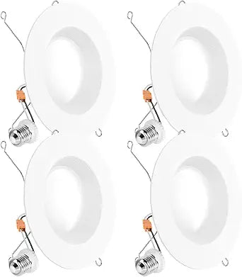 Sunco 4 Pack 6 Inch Retrofit LED Recessed Lights, 13W=75W, 5000K Daylight