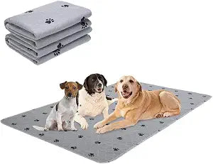 PUPTECK Washable Pee Pads for Dogs - 2 Pack 48" x 60" Waterproof Reusable Puppy Potty Training Pads Whelping Mat - Fast Absorption Non-Slip Pet Food Feeding Mat - Pad for Small Animals