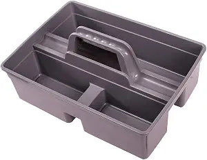 Jiaan Plastic Storage Tray Tote- Versatile Multiuse Caddy with Attached Portable Handle to Organize and Carry Tools 14.9 * 10.8 * 4.5 inch High Capacity (Gray)