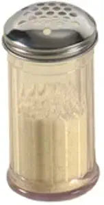 American Metalcraft SAN319 Plastic Shaker - 12 oz Capacity - Clear SAN Plastic Body With Stainless Steel Perforated Top - Extra Large Holes - 5-3/8 in H X 3 in Diameter -Dishwasher Safe