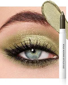 Olive Green Shimmer Eyeshadow Stick, Cream Eye Shadow Sticks for Green Eyes