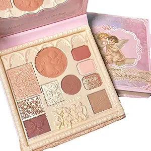 Embossed Eyeshadow 10 Colors Eyeshadow Palette Makeup Blush Highlighter All In One Disc Matte&Glitter Eyeshadow Makeup High Pigmented Shades Naturing-Looking Multifunctional Eyeshadow Palette