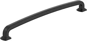 Amerock Surpass 10-1/16 inch (256mm) Center-to-Center Matte Black Cabinet Pull, BP55522FB