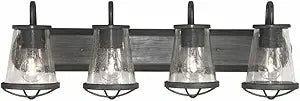 Designers Fountain 87004-WI 30in Darby 4-Light Bathroom Vanity Light Fixture, Weathered Iron