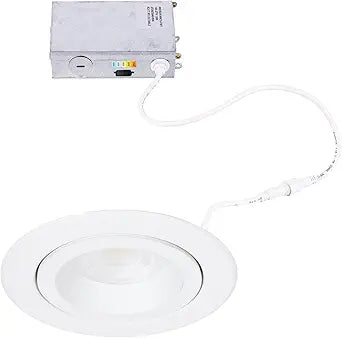 WAC Lighting Lotos 4in LED Regressed Adjustable Recessed Light 5-CCT Selectable 9W 775 Lumens IC-Rated Airtight 120V-277V Universal in White 2-HR Fire Rated